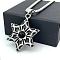 Vintage Stainless Steel Hexagram Pendant Necklaces for Women, Stainless Steel Color