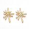 304 Stainless Steel Pendants, Sun Charm, Real 14K Gold Plated, 32.5~33x23x3mm, Hole: 1.4mm