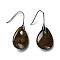 Natural Tiger EyeTeardrop Dangle Earrings, Rack Plating Platinum Brass Earrings, Cadmium Free & Lead Free, 41.5~42x18mm