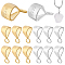 12Pcs 2 Colors Sterling Silver Tube Bails, Loop Bails, Melon Seed Buckle Pendant Bails, Platinum & Golden, 10x5x4mm, Hole: 2mm, Inner Diameter: 3.5x5.5mm