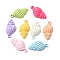 Spray Paint Alloy Pendants, Shell Shape, 25x13.5x5.5mm, Hole: 1.8mm