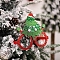 Christmas Trees Plastic Glasses, with Glitter Powder, Lime Green, 135x140x30mm