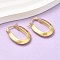 Oval 201 Stainless Steel Hoop Earrings, with 304 Stainless Steel Pins, PVD Vacuum Plating, Golden, 24.5x19.5x5.5mm