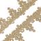 Gold Metallic Lace Trim, Craft Ribbon for Bridal, Costume, Jewelry, Crafts and Sewing, Floral Pattern, Tan, 2-3/8 inch(60mm), about 19~20 yards/bundle