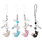 4Pcs 4 Styles Goldfish & Star Resin & Alloy Mobile Straps, Polyester Cord Mobile Accessories Decoration, Mixed Color, 13.5~14.2cm, 1pc/style