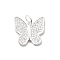 925 Sterling Silver Micro Pave Cubic Zirconia Pendants, with Jump Ring, Butterfly, 14x15x2mm, Hole: 3.8mm
