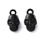 Alloy Pendants, Skull Head Charms, Black, 13x7x6.5mm, Hole: 1.6mm