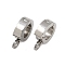 304 Stainless Steel Twister Clasps, Round Ring, Stainless Steel Color, 11x8x3mm, Hole: 1.9mm