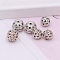 Alloy Rhinestone Beads, Hollow, Crystal, Round, Platinum, 8x7.5mm, Hole: 1mm, 100pcs/bag