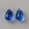 5Pcs Glass Pendants, Teardrop Charms, Blue, 9x5.5x4.5mm, Hole: 1mm