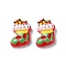 Colorful Christmas Series Resin Cabochons, Christmas Socking, 11.5x8x3.5mm