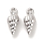 Brass Charms, Cadmium Free & Nickel Free & Lead Free, Spiral shell, Real Platinum Plated, 11.5x5x4mm, Hole: 1.4mm