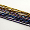 Electroplate Glass Bead Strands, Rainbow Plated, Faceted Bicone, Mixed Color, 4x4.5mm, Hole: 1mm, about 80~85pcs/strand, 30~32cm