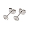 304 Stainless Steel Stud Earring Findings, Flat Round, Stainless Steel Color, 13x5mm, Pin: 0.8x11mm