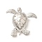 Brass Pendants, Cadmium Free & Lead Free, Sea Turtle Charms, Platinum, 28x31x6mm, Hole: 4x2.5mm