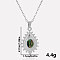 304 Stainless Steel Pave Natural Paue Shell Teardrop Pendant Necklaces, Stainless Steel Color, Pendant: 2.7x1.7cm