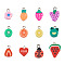 Handmade Polymer Clay Charms, with Platinum Tone Iron Findings, Mixed Shapes, Mixed Color, 120pcs/box