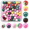 72Pcs 9 Styles Fruits Theme Handmade Polymer Clay Beads, Round, Mixed Color, 8.2mm, Hole: 1.2~1.6mm, 8pcs/style