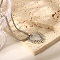 Retro 304 Stainless Steel Pendant Hip-hop Necklaces, Silver Color Plated, Heart, 21.65 inch(55cm)