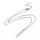 Halskette mit Mondphasenanhänger aus Legierung für Frauen NJEW-G030-03P-2