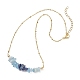 Женские подвески-цепочки с подвесками из натурального лазурита и аквамарина NJEW-JN05608-3