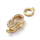 Brass Micro Pave Cubic Zirconia Lobster Claw Clasps ZIRC-G160-24G-2