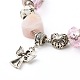 Cuore angelo fiori di trifoglio braccialetto europeo per ragazze adolescenti BJEW-JB06849-01-5