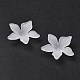 Perles de fleurs en acrylique blanc translucide mat pour la fabrication de bijoux X-FACR-5335-13-3