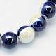 Perles rondes en porcelaine bicolores manuelles PORC-S494-8mm-11-1