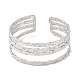 304 Stainless Steel Multi Line Cuff Bangles for Women BJEW-L682-004P-1