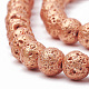 Electroplated Natural Lava Rock Beads Strands G-T098-01B-07-3