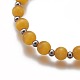 Natural/Synthetic Mixed Gemstone/Cat Eye Round Beaded Stretch Charm Bracelets BJEW-L648-05-3