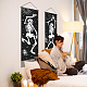 Ahandmaker スカルタペストリー 2 個  面白いスケルトンタペストリー黒と白のテーマ装飾月と太陽スター蝶模様スケルトン壁掛け装飾リビングルームと寝室用(51.18x12.99インチ) AJEW-WH0399-011-7