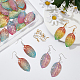 OLYCRAFT 380Pcs Dangle Earring Making Kit Colorful Leaf Acrylic Earring Pendants Unfinished Leaf Charms with Brass Earring Hooks and Jump Rings for Earring Jewelry Findings - 6 Color DIY-OC0007-66-5