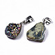Electroplate Natural Druzy Agate Pendants G-S359-182-2