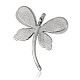 Dragonfly Antique Silver Alloy Acrylic Rhinestone Big Pendants ALRI-F033-01AS-2