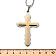 Подвески-кресты из нержавеющей стали 201 для женщин NJEW-M105-03PG-3