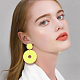 Anattasoul 6 paires 6 couleurs boucles d'oreilles en forme de beignet en acrylique avec épingles en fer en acier pour femmes EJEW-AN0004-38-5