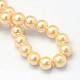 Backen gemalt pearlized Glasperlen runden Perle Stränge HY-Q003-4mm-61-4