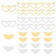DICOSMETIC 24Pcs 2 Styles Heart Charms 2 Colors Stainless Steel Love Connector Charms Golden Hollow Double Heart Link Pendant for DIY Jewelry Making Valentine's Day Gift STAS-DC0011-68-1