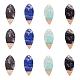 16pcs 4 couleurs pendentifs en résine opaque et bois de noyer RESI-CJ0001-208-1