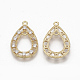 Brass Micro Pave Clear Cubic Zirconia Links ZIRC-Q021-052G-NF-2