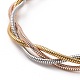 304 Stainless Steel Braided Round Snake Chain Bracelet for Women BJEW-P286-04A-2
