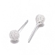 Textured 925 Sterling Silver Ball Stud Earrings EJEW-L202-004A-2
