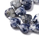 Натуральное синее пятно нитки из бисера яшмы&nbsp;G-P570-E19-01-4