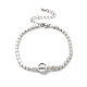 Bracelet à maillons ronds plats avec zircons cubiques transparents et chaînes de tennis BJEW-C030-01P-3