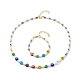 Bracelet de collier de perles de verre et mauvais œil au chalumeau SJEW-JS01247-1