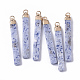 Top Golden Plated Natural Sodalite Pendants G-S359-028F-1