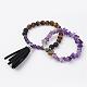 Natural Gemstone Beads Stretch Bracelets BJEW-JB02823-2