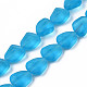 Transparent Frosted Glass Beads Strands FGLA-S001-02-1